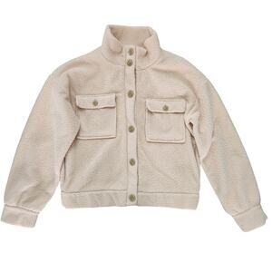 Anthropologie Fleece Pale Blush Bomber Jacket Size Small